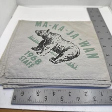 Camp Ma Ka Ja Wan 1968 Staff Neckerchief North Shore Area Council 94-1203b