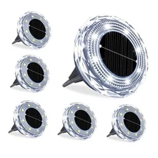 Solar Ground Lights 12 Pack,8 LED Garden Path Lights,Outdoor Ground White