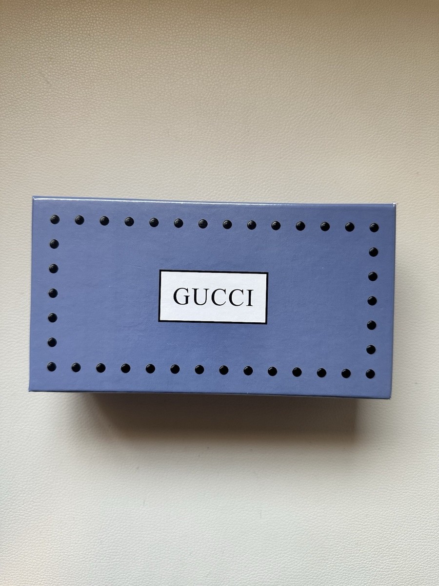 Gucci Empty Eyeglass Sunglass Box Blue Perforated Authentic Outer