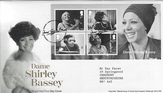Dame Shirley Bassey 2023 MS RM FDC FDI Cardiff SpHS