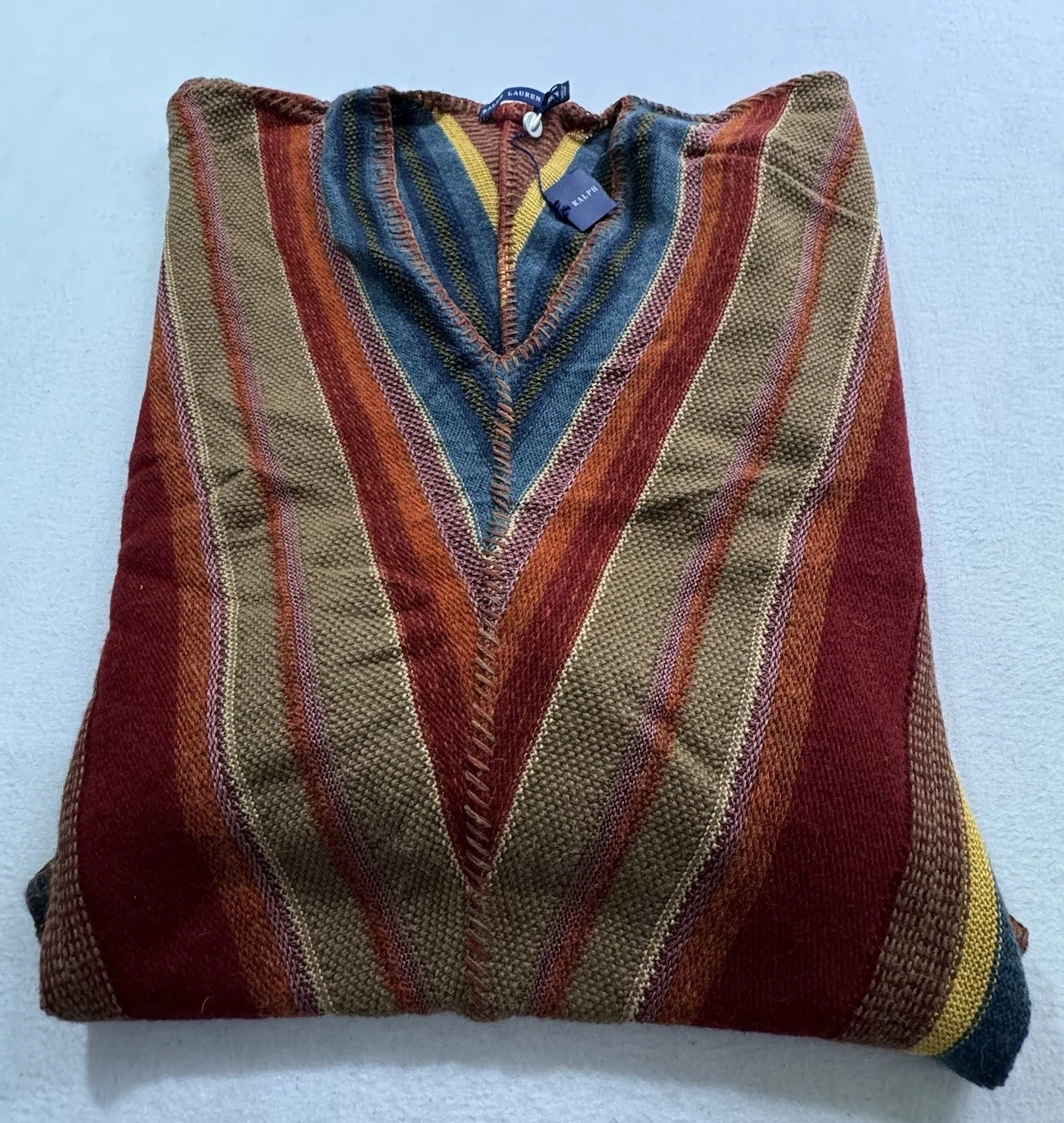 Ralph Lauren Poncho Sweater Women XS Small Wool Linen Alpaca Cashmere New