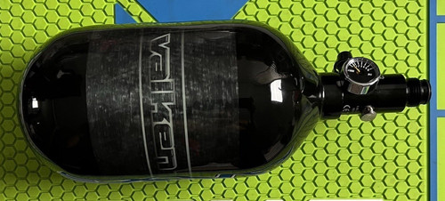 VALKEN 68 CI / 4500 PSI + REGULATOR PAINTBALL BLACK CARBON FIBER HPA AIR TANK