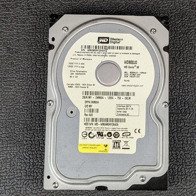 Western Digital Caviar SE 80GB 3.5'' SATA Hard Drive - WD800JD-75MSA3 - TESTED