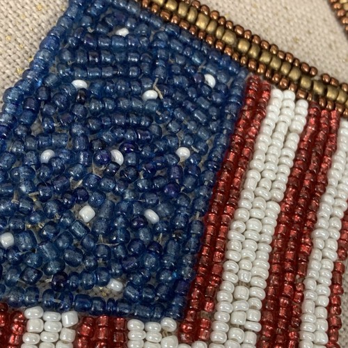 PIER 1 Imports American USA Flag Beaded Pillow Red White Blue Set of 2 - Picture 9 of 11