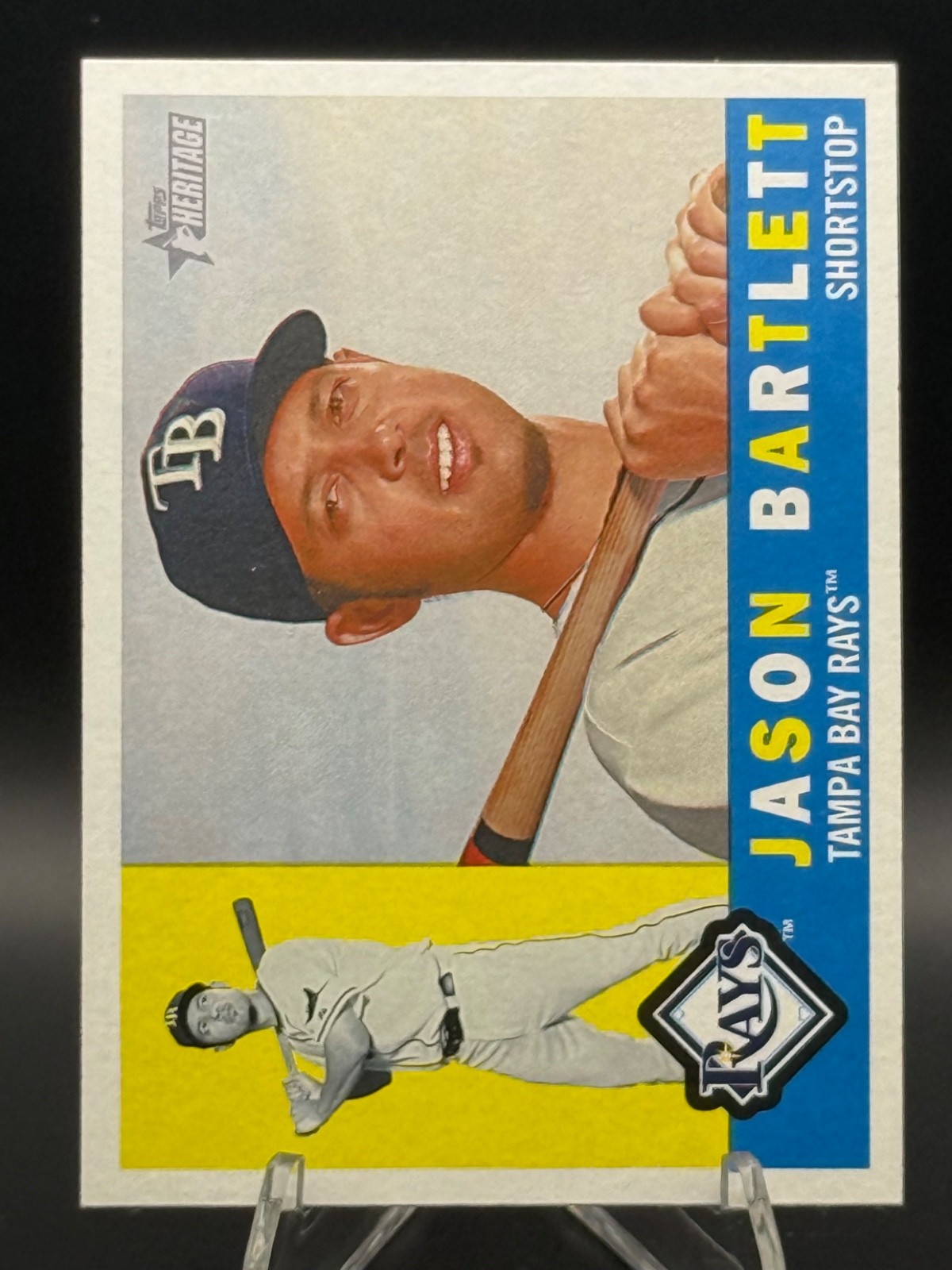 Jason Bartlett 2009 Topps Heritage #431 Short Print SP Tampa Bay Rays
