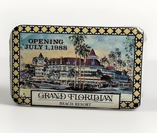 Vintage Walt Disney World Grand Floridian Beach Resort Opening Button Pin 1988