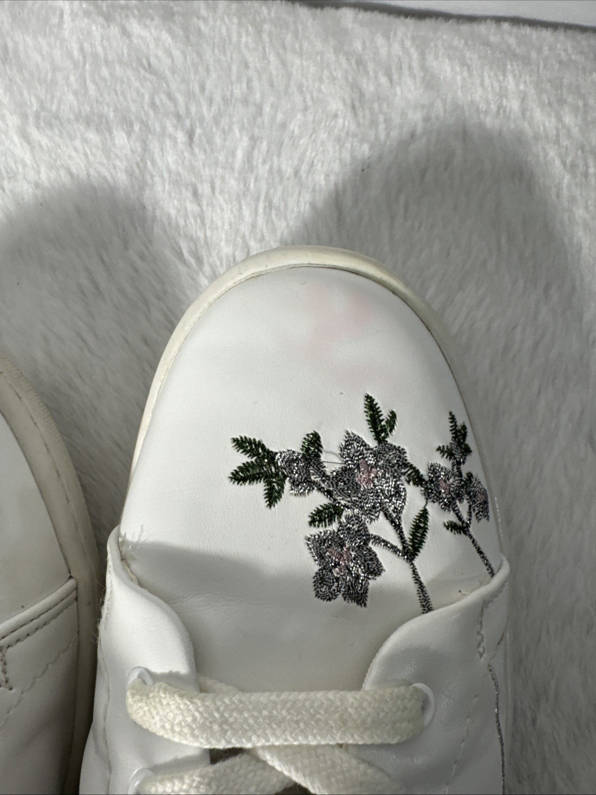 Zara Basic Collection White  Embroidered Sneakers… - image 5