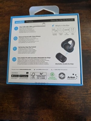 Soundcore By Anker AeroClip Open Ear Clip-On Earbuds*BRAND NEW