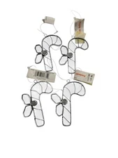 arts and crafts Candy cane Christmas Stained glass Ornaments  Lot Of 4