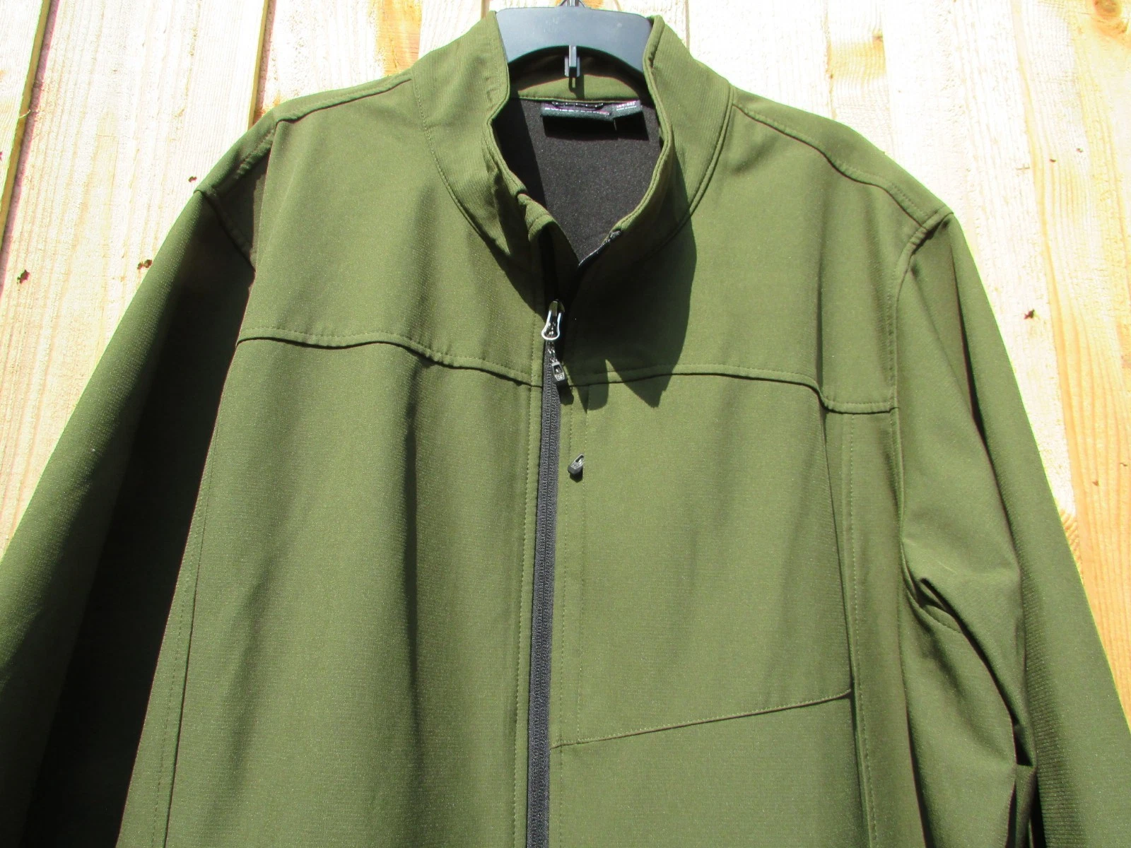 Swiss Tech Dark Olive Green Long Sleeve Full Zip Windproof Jacket Size 3XL NICE!