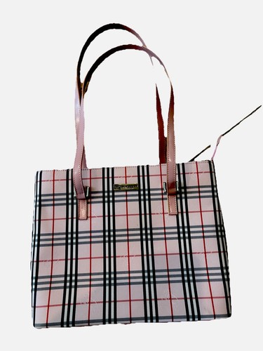 Burberry Blue Lebel Shoulder Bag In Signature PINK Jacquard