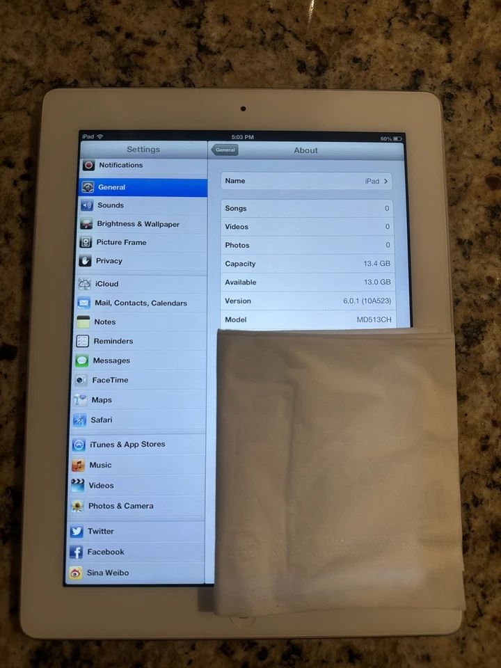 Apple iPad 4ta Generación - 16GB - Blanco - Solo Wifi - Buen Estado - IOS 6.0.1 Foto 3 de 4