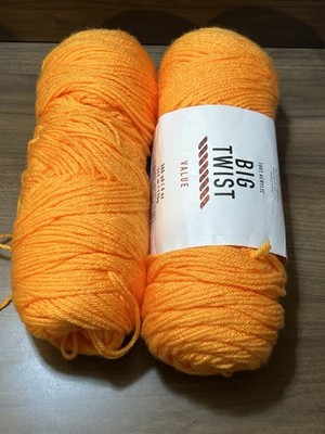 Big Twist VALUE Yarn ORANGE BRT 100 % Acrylic 6oz 380yds ea. Set of 2