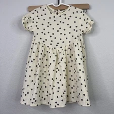 Quincy Mae Dress Bloomers Set Girl 4-5Y Organic Polka Dot Muslin Boho Minimalist