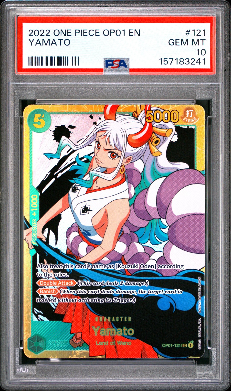 2022 ONE PIECE OP01-ROMANCE DAWN #121 YAMATO PSA 10