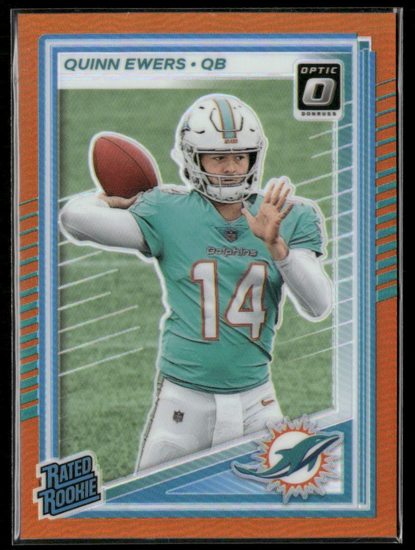 2025 Donruss Optic Quinn Ewers Orange #/299 Rookie #213 Miami Dolphins