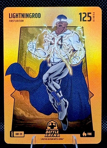 Bo Jackson Battle Arena Update #OBF-59 Lightningrod Julio Orange Fire Foil