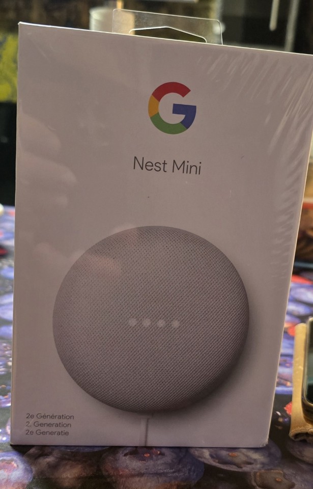 Google Nest Mini (2.Generation Sprachassistent Lautsprecher-Kreide Neu Versiegel