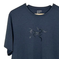 Arcteryx Big Center Cormac Logo Shirt Size Large Blue Short Sleeve T-Shirt Mens