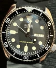 Vintage SEIKO SKX007 diver D-Domed Sapphire crystal MOD Genuine 7S26 case & movt