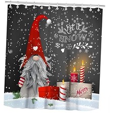 Gnome Shower Curtains for Bathroom Lovely Cute Sprite Christmas Let 72x72 IN A1