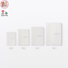Muji 2026 Monthly Weekly Planner White-Gray Start 2026.3 A5/B5/A6/B6