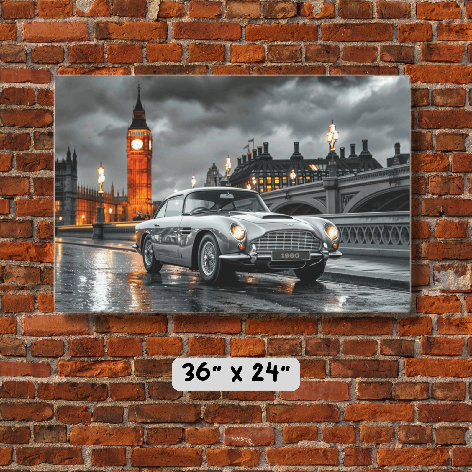 1960s Aston Martin DB5, Vintage Car Metal Wall Decor, Limited Edition