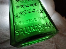 antique western salinas medicine bottle(green) 6 & 12in. 