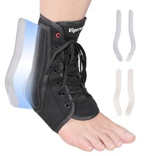 Ankle Brace for Sprained Ankle Lace up Ankle Brace with 1Pair Metal and Plast...
