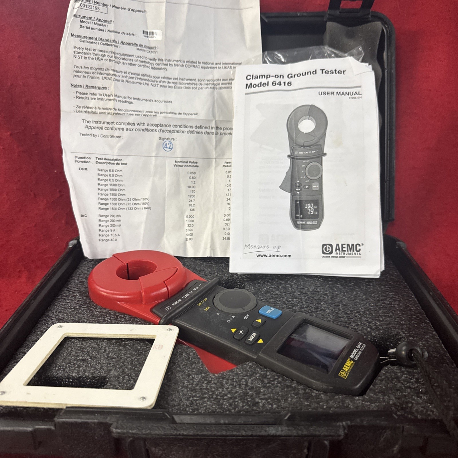 AEMC 6416 Clamp-On Ground Resistance Tester w/Carry Case & Manual