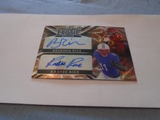 Rashee Rice, Brenden Rice Auto RC # 1/1 2023 Leaf Exotic GIRAFFE KALIDESCOPE!