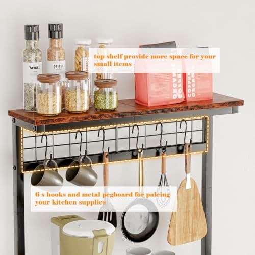 Kitchen Bakers Rack with Hutch, Coffee Bar Station 4 Tiers, Microwave Oven - Picture 7 of 7