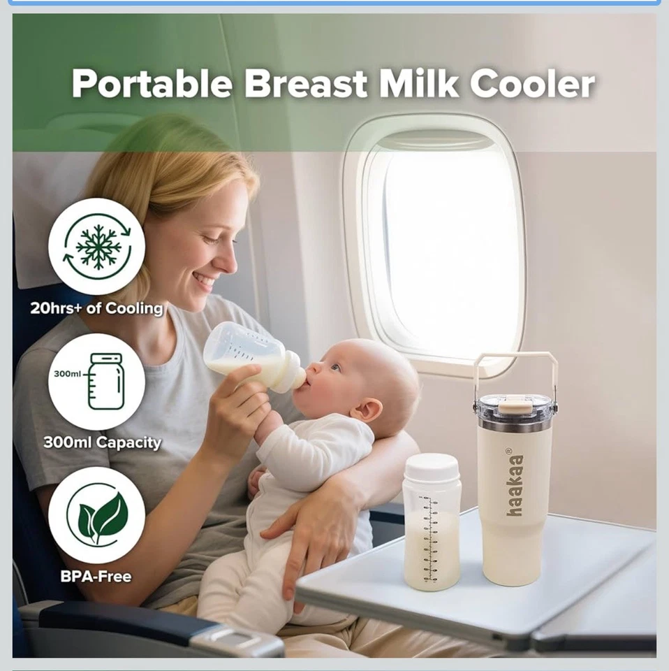 Portable Breast Milk Cooler 30oz./900ml, Include 1pc Breast Milk Storage Bottle - Image 3 of 4
