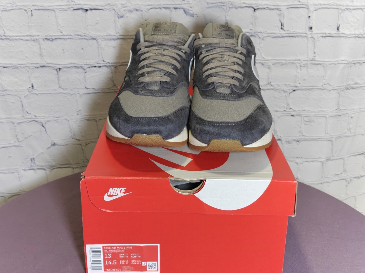 Nike Air Max 1 PRM 'Crepe Soft Grey' (FD5088-001) - Size 13 Mens