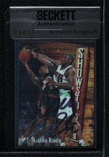 BAS 1997 Topps Finest Common Bronze Isaiah Rider #213 Seal of Authenticity 3c7