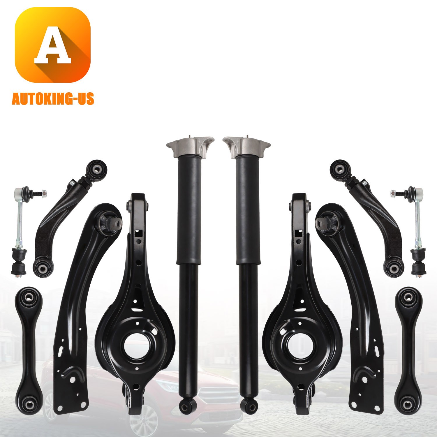 Rear Control Arms Sway Bar Links & Shocks Kit for Ford Escape 2013-2019