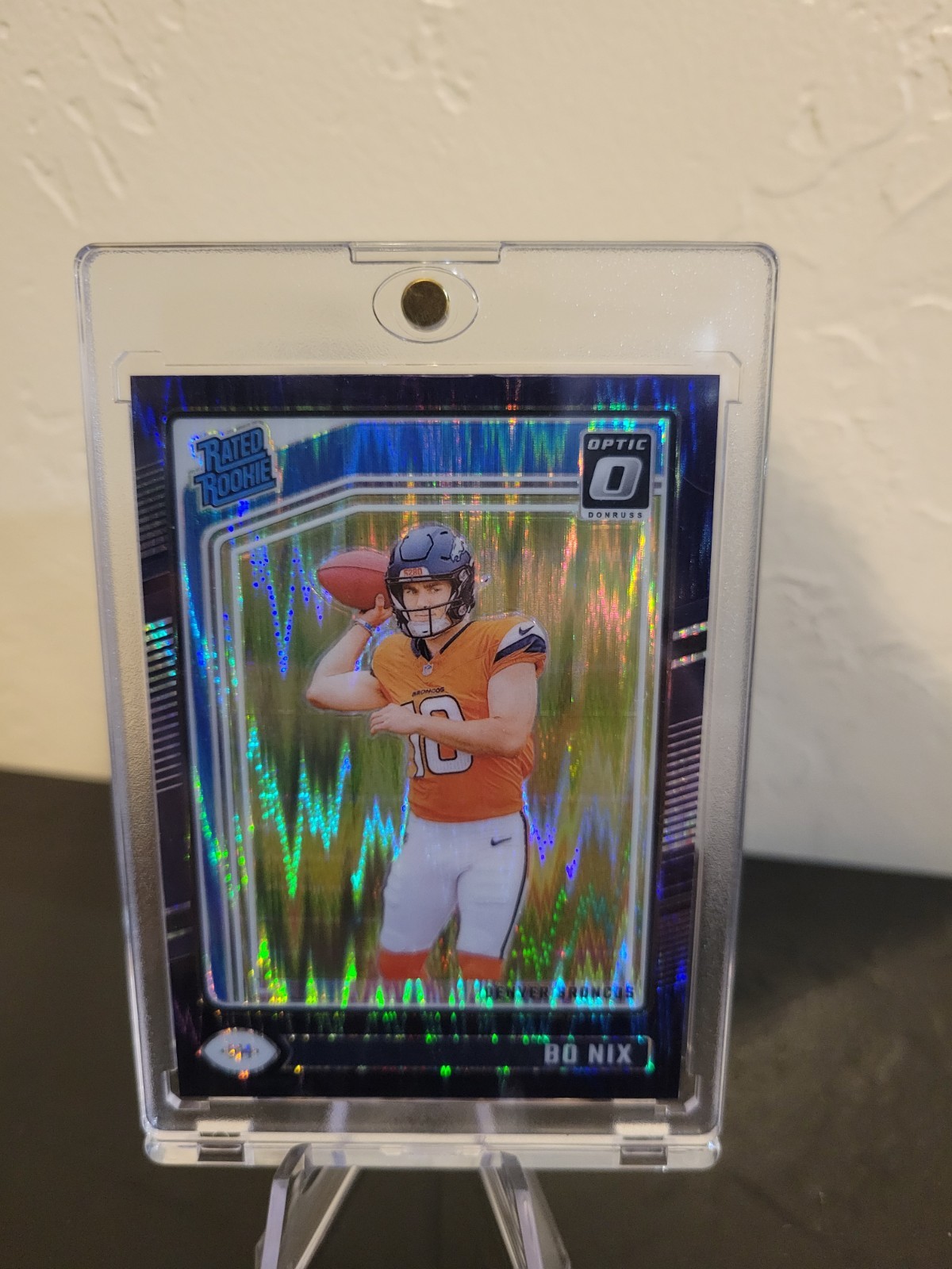 Bo Nix 2024 Panini Donruss Optic - Rated Rookie  #209 Purple Shock Prizm (RC)