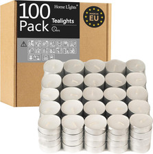 Tealight Candles - 4 Hours - Giant 100,200,300 Bulk Packs - White Unscented Euro