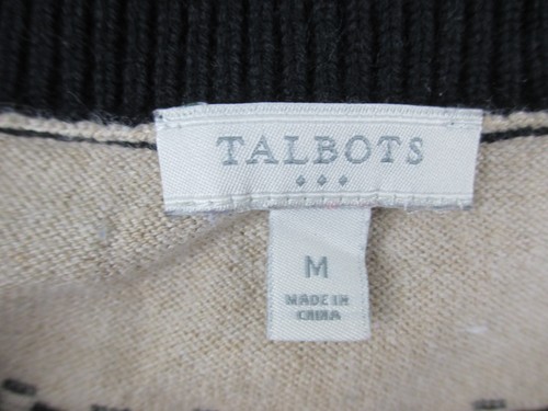 Suéter Talbots Mujer Mediano Negro Fair Isle Pullover Tejido Vacaciones Navidad - Imagen 7 de 7