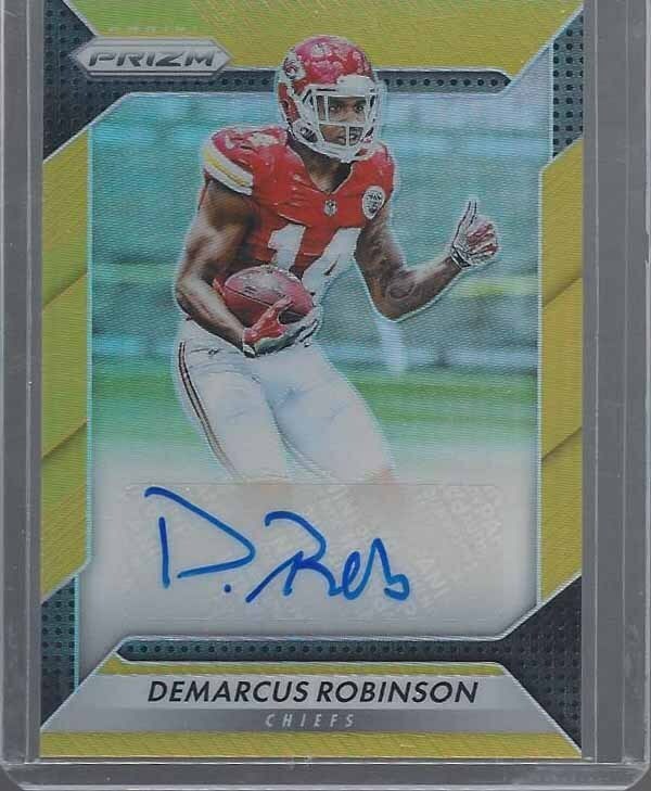 DEMARCUS ROBINSON 2016 PANINI PRIZM GOLD PRIZMS ROOKIE AUTO RC #D 4/10