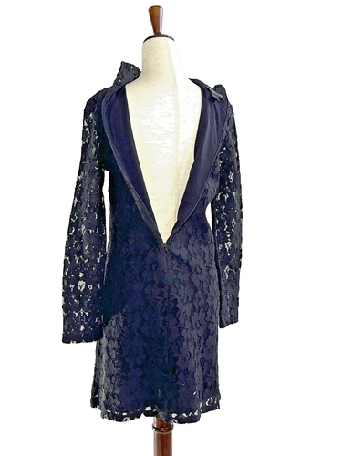Vestido INC International Concepts Manga Larga Encaje Cuello Alto, Negro Talla L Pequeño - Imagen 10 de 15