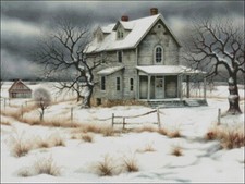 Farmhouse in Winter - Counted Cross Stitch Kits Needlework Embroidery DIY