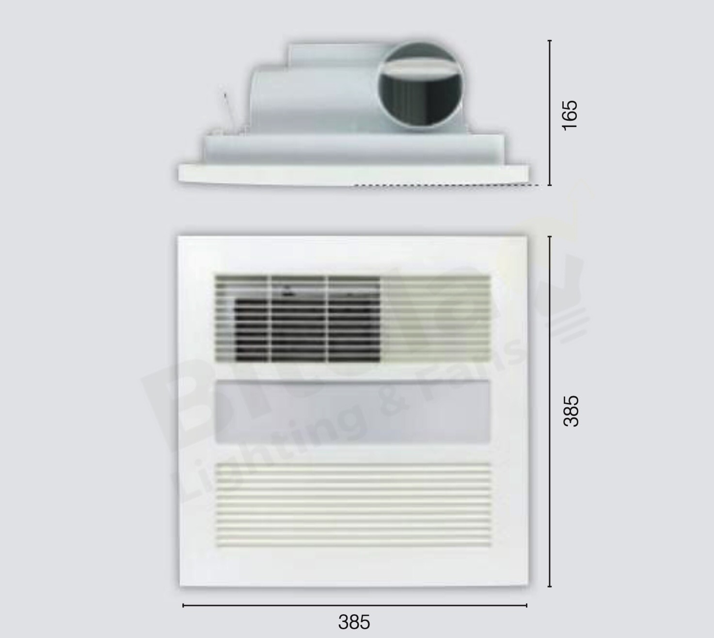 BRILLIANT SOLACE LED BLACK BATHROOM 4IN1 HEATER, COOLER, EXHAUST FAN