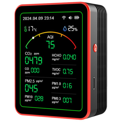 WiFi 15-in-1 Air Quality Detector TFT Display Multifunctional Clock CO2 Detector