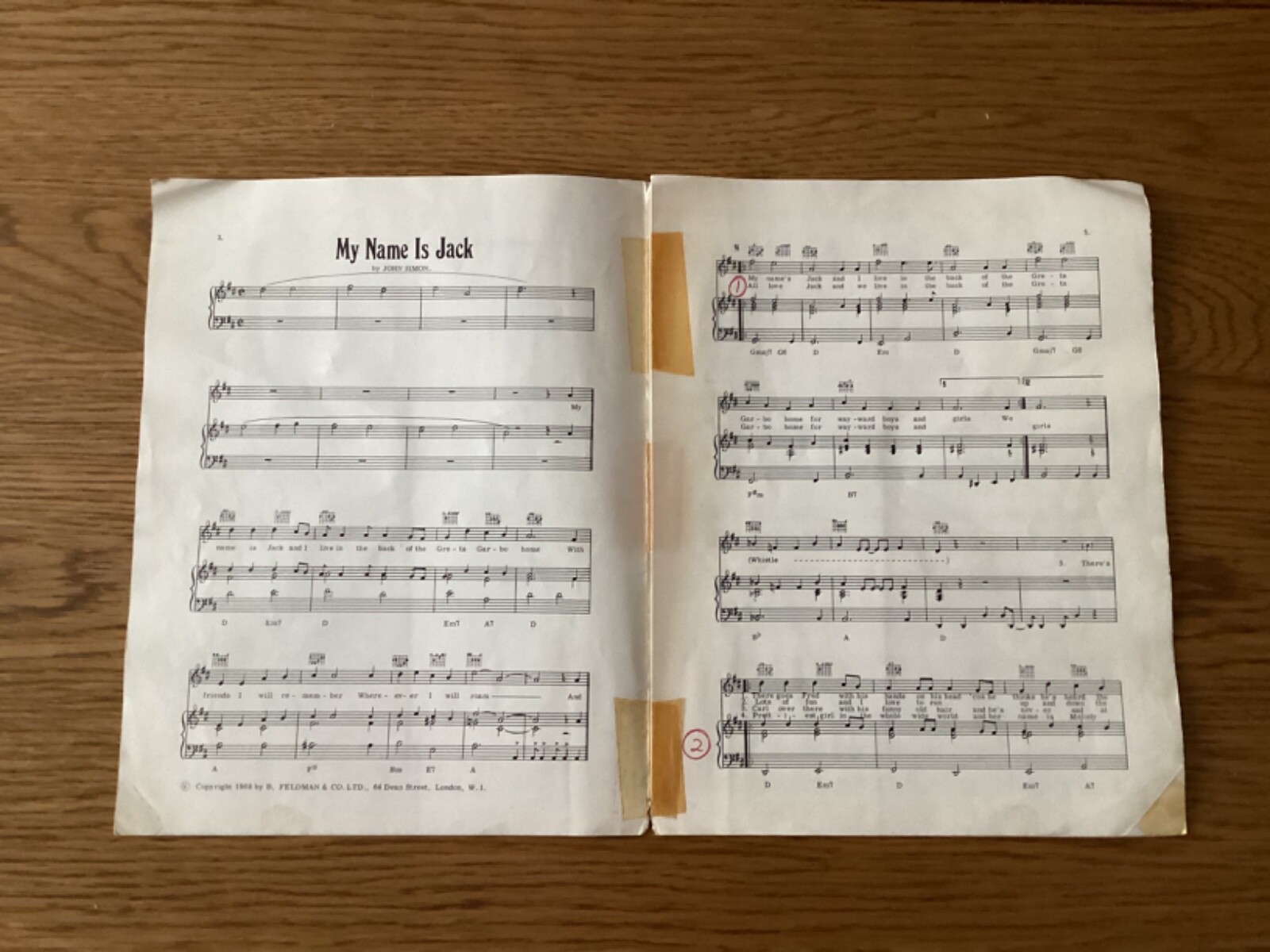 My Name Is Jack Manfred Mann By John Simon Word & Music Sheet 1968 eBay