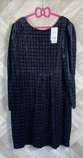 NEXT Black Check Glitter Shedding Party Evening Midi Dress Size 22 New Christmas