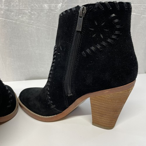 Ivanka Trump Suede Ankle Boots Heel Cutout Black Size 6 M - Foto 6 di 11