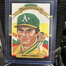 87 Donruss #6 Jose Canseco **MISCUT, YELLOW SPOTS IN DONRUSS FRONT**