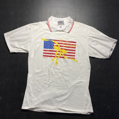 Vintage Graphic Collared T Shirt Tie A Yellow Ribbon Patriotic XL Made In USA - Picture 6 of 12