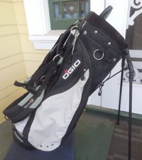 USED OGIO RILY TT STAND BAG / 5 WAY DIVIDE / BLACK - WHITE / NO RAINCOVER.